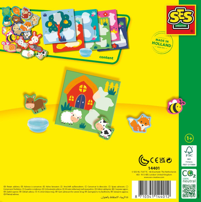 Set edukativ SES Creative My First Where Do I Live, lojë ngjitëse me kafshë