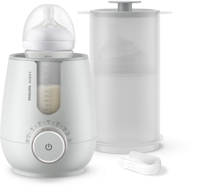 Грејач и стерилизатор за шишиња Philips Avent Premium 2 во 1, електричен, компактен, бел