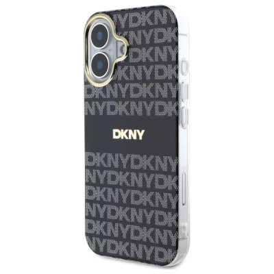 Kapotë telefoni DKNY Repeat Pattern, MagSafe, për iPhone 16, e zezë