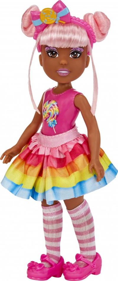 Kukull MGA Dream Bella Little Candy Princess Jaylen, 5.5", me aromë lollipop, rozë shumëngjyrëshe
