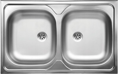Кујнски мијалник Кучинокс SK5020T, 2 прегради, 80x50 cm, сатен нерѓосувачки челик