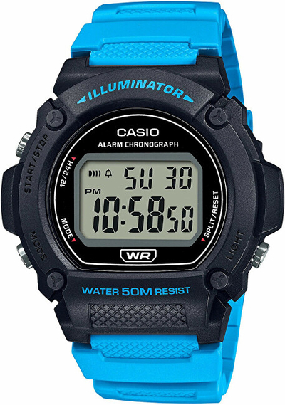 Orë dore për meshkuj Casio W219H-2A2VEF, e zezë