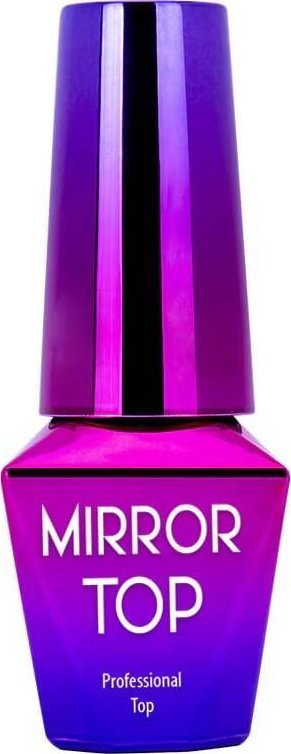 Lak për thonj Molly Lac Mirror Top, top coat hibrid, 10g, vjollcë rozë
