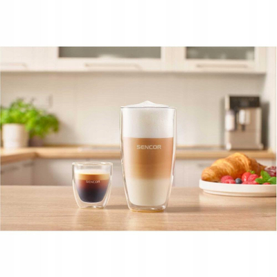 Set gotash latte Sencor SGX 002, 380 ml, qelq borosilikat, transparente