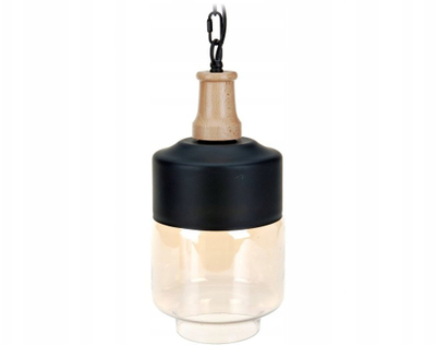 Lampë e varur Home Styling Collection Modern, 18 x 32 cm, qelq, e zezë