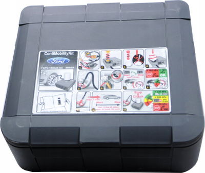 Set për riparim gomash Continental ContiMobilityKit, kompresor 12V, matës presioni, ngjyrë e zezë