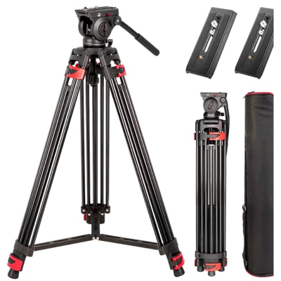 Tripod video me kokë fluide 185cm