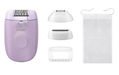 Epilator Philips 4000 BRE257/00, për trup, dizajn kompakt, i bardhë