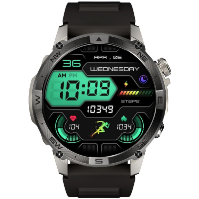 Orë inteligjente Gravity GT46-3, AMOLED 1.43", Bluetooth 5.3, e zezë