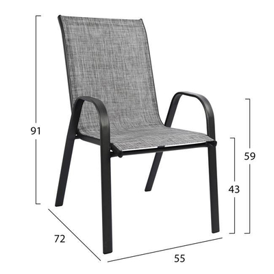 Set ngrënieje metalik 5-pjesësh gri 110×60 cm (HM5193.01), gri