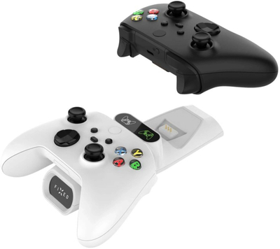 Stacion karikues FIXED Xbox Series S X One, për 2 kontrolera, me bateri, i bardhë