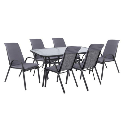 Set Tavolinë 7 pjesë HM10572.01 150×90 cm, gri