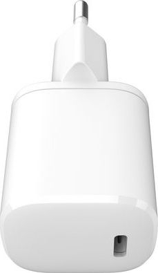 Karikues për në shpi ESTUFF 100% plastikë e ricikluar, USB-C PD 3A 20W, prizë EU, i bardhë
