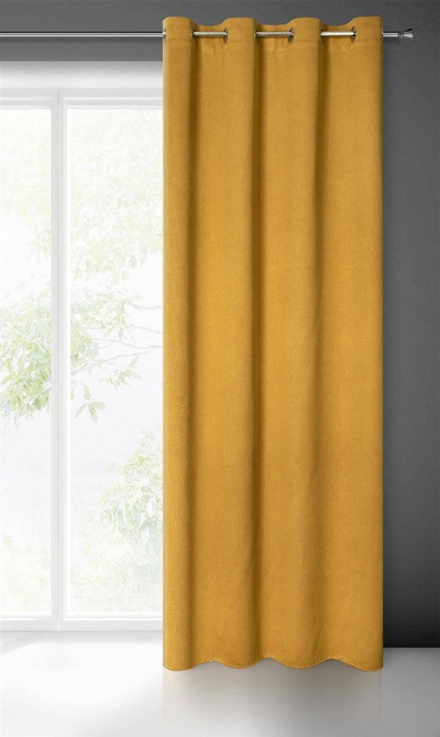 Perde blackout Eurofirany Drape 386922, 140x250cm, me unaza, ngjyrë mustardë