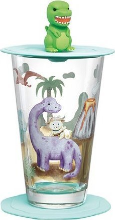 Set enësh për kalamoj Leonardo Bambini Adventure, gotë plastike me kapak, nënstresë silikoni shumëngjyrëshe