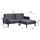 Kolltuk këndor krevati LIVIA HM3151.01, kadife, 211x158x83 cm, gri