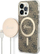 Set aksesorësh Guess GUBPP13LH4EACSW, futrollë MagSafe për iPhone 13 Pro, karikues wireless, kafe
