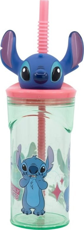 Gotë për kalamoj Stitch 3D Figurine Cup, me pipëz, 360ml, shumëngjyrëshe