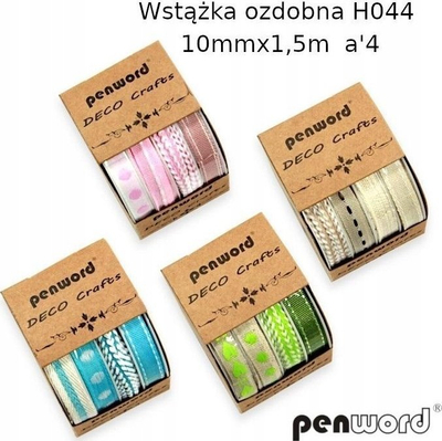 Shirit dekorativ PENWORD, set 4 copë, 10mm, 1.5m