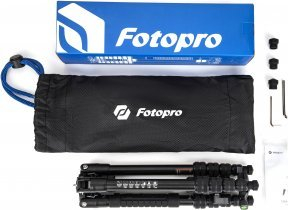 Tripod për kamerë Fotopro 58, alumin, kokë sferike, 8 kg, i zi