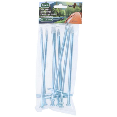 Kunë tende Camp Active Steel, 17.5 cm, set me 8 copë, ngjyrë argjendtë