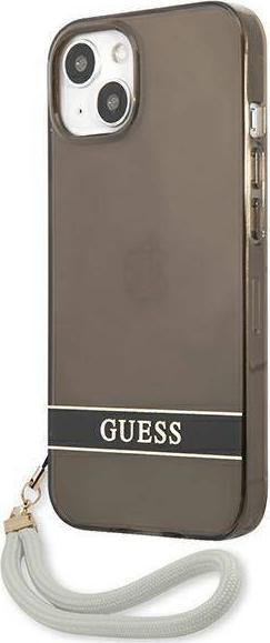 Mbulesë telefoni Guess Translucent Stap GUHCP13SHTSGSK, për iPhone 13 mini 5.4", hardcase, e zezë