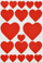 Sticker dekorativ Hearts 3827, letër, 10 copë, të kuqe