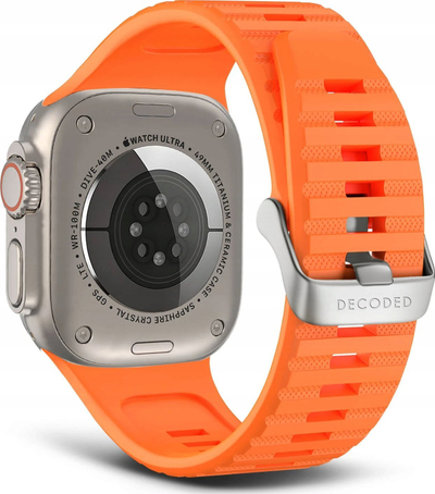 Rrip dore Decoded Ultra Traction për Apple Watch, silikon, 42/44/45/49mm, i zi