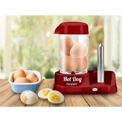 Aparat për hot dog Beper P101CUD501, 350W, me avull, i kuq