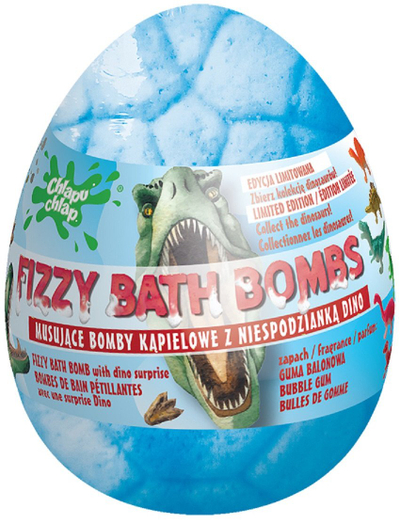 Bombë banjoje Chlapu Chlap Dinosaur Egg, me shkumë, erë çamçakëzi, me shumë ngjyra