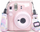 Këllëf për aparat LoveInstant Yogurt Bunny për Fujifilm Instax Mini 12, me xhep për foto, me ngjitëse, rozë me shkëlqim