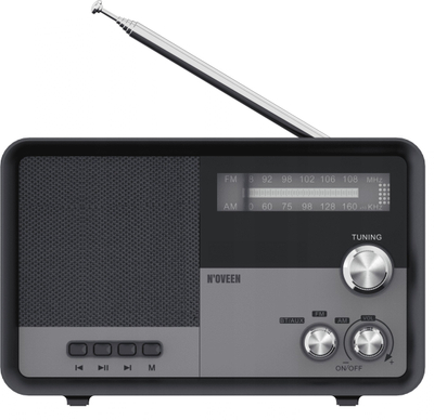 Radio portative Noveen Construction Battery, Bluetooth, USB Micro SD, e zezë