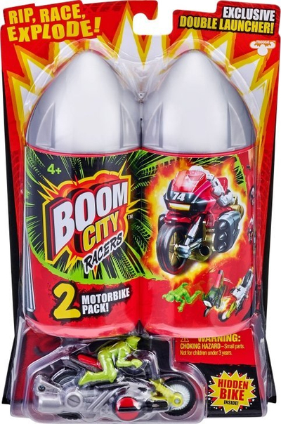 Lodër garash Boom City Racers Double Launcher, set me 2 motorë, mekanizëm shpërthimi, shumëngjyrësh