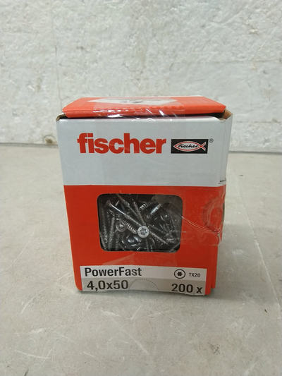 Vida druri Fischer PowerFast 657044, 4x50mm, inoks A2, 200 copë