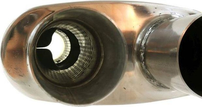 Marmitë TurboWorks D Rear Middle Muffler 70mm, çelik inox 304SS, Hi Flow, ngjyrë argjendi