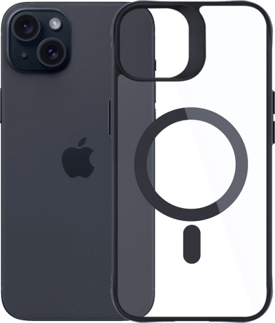 Kllëf telefoni 3mk Satin Armor MagCase për iPhone 15, MagSafe, transparent