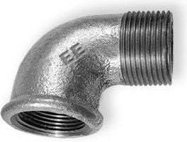 Намалувачки лакт од лиено железо EE Foundry, 1\" x 3/4\", навој Ж М, сив