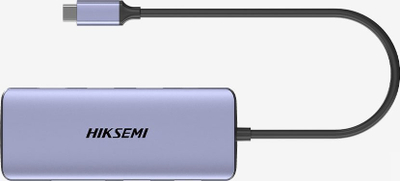 Hub USB-C Hikvision HS-HUB-DS8, HDMI VGA, USB 3.0, gri metalik
