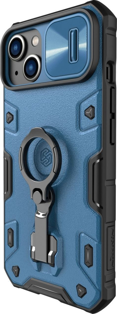 Заштитна маска за телефон Нилкин CamShield Armor за iPhone 14, држач-прстен, капак за камера, сина