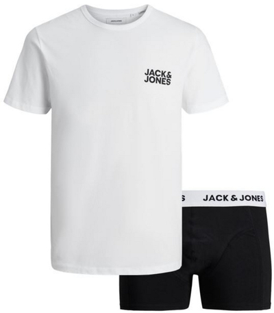 Set Jack&Jones maicë + të brendshmeACSUSTAINABLE, bardhë/zi