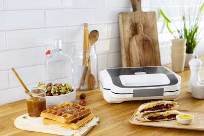 Tostier dhe aparat waffle Tefal SW7011, 700W, pllaka të këmbyeshme, i bardhë