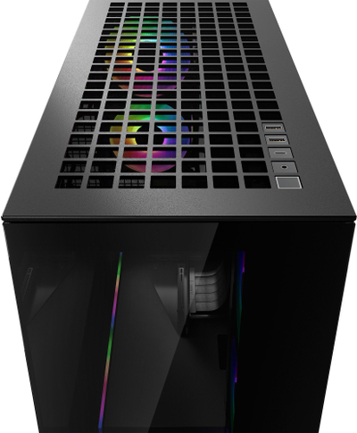 Kuti PC Arctic Xtender VG, mid tower, panel xhami i temperum, A RGB, montim vertikal GPU, e zezë
