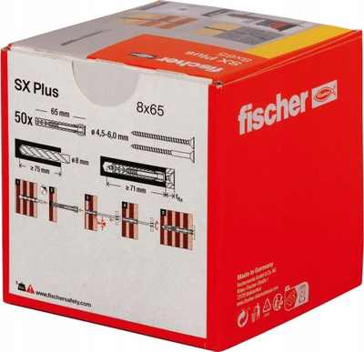 Tapë fiksimi Fischer SX Plus Spring Toggle 568108, 65 mm, 8 mm, set 50 copë