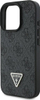 Mbështjellës telefoni Guess Leather Logo Rhinestone Crossbody për iPhone 16 Pro Max 6.9", me rrip, i zi