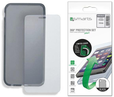 Заштитен сет 4smarts 360 Protection за Huawei Y6 2017 Y5 2017, фолија за екран, транспарентен
