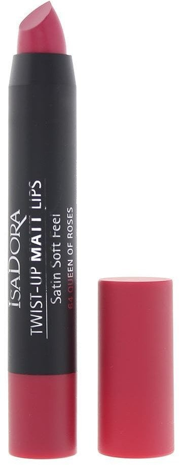 Laps buzësh Isadora Twist-up Matt Lips 64 Queen of Roses, mat, 3.3g, rozë