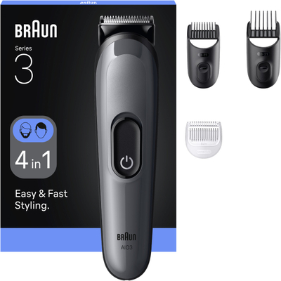 Set rroje Braun All in One Series 3 AIO3500, 4 në 1, për flokë dhe mjekër