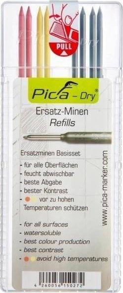 Refill mina Pica Dry, që treten në ujë, set 10 copë, të verdha