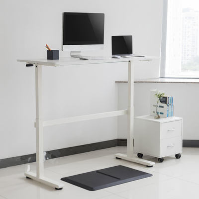 Tavolinë pune Ergo Office ER-401 W, 140 x 60 cm, lartësi e rregullueshme, e bardhë
