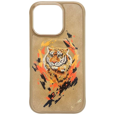 Kapak telefoni Nimmy Tiger për iPhone 16 Pro, MagSafe, kafe e çelët